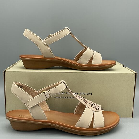 NEW Soul Naturalizer Women’s Summer Slingback Sandals Porcelain Smooth Size 6W - Picture 1 of 10
